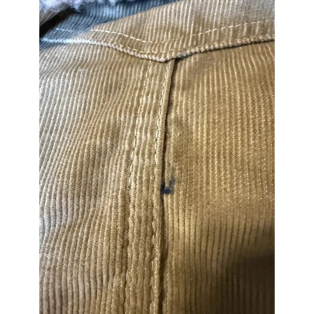 Vintage 80s Wrangler Wrange Coat Corduroy Sherpa Lined Men Large Tan Western USA
